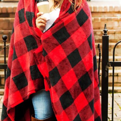 Personalized Red Buffalo Check Blanket