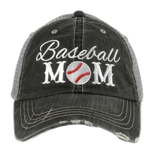 Baseball Mom Distressed Trucker Hat