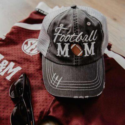 Football Mom Distressed Trucker Hat