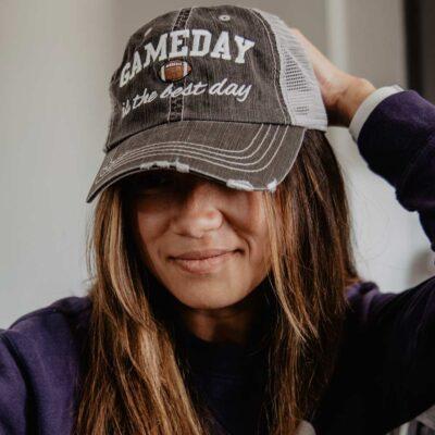 Gameday Is The Best Day Distressed Trucker Hat