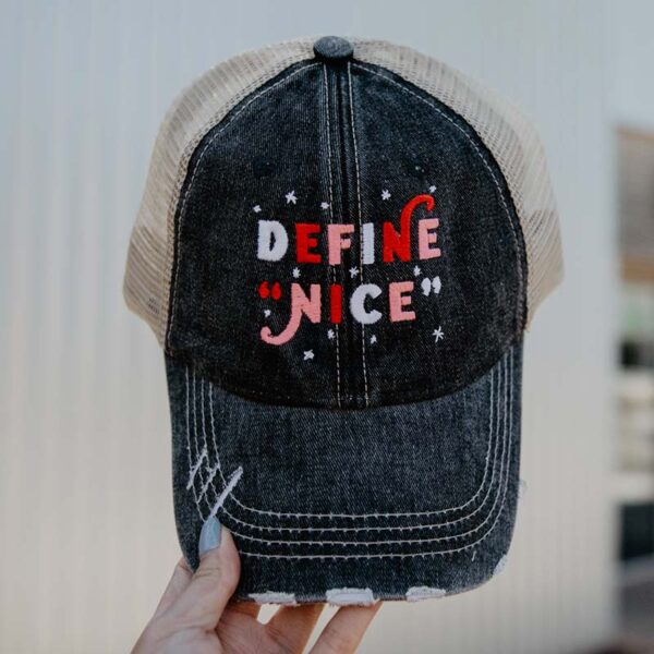 Define Nice Distressed Trucker Hat