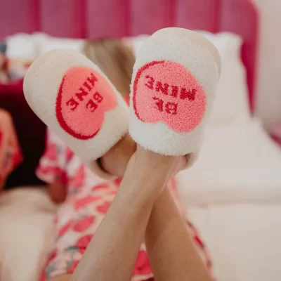 "Be Mine" Candy Fuzzy Slippers