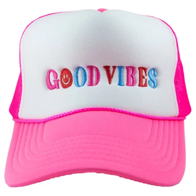 Hot PInk Good Vibes Foam Trucker Hat