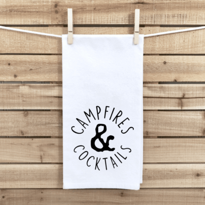 Campfires & Cocktails Tea Towels