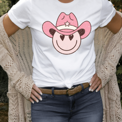 Cowgirl Smiley Face Tee