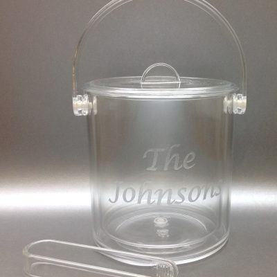 Personalized Acrylic Ice Bucket with Tongs