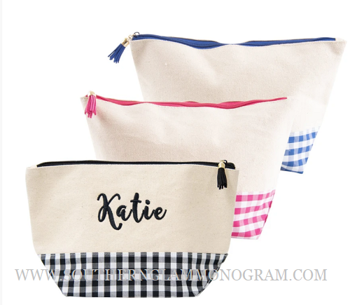 Gingham Boarding Now Cosmetic Bag