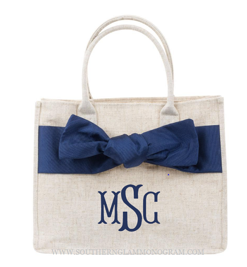 Linen Bow Tote