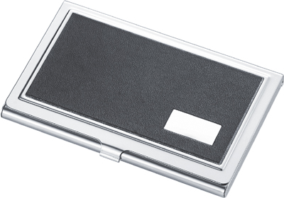 Jupiter Leather & Stainless Steel Business Card Case