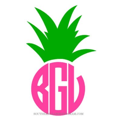 Solid Pineapple Top with Circle Monogram
