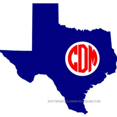 Texas with Circle Monogram
