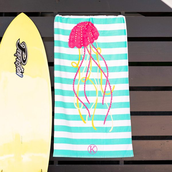 Jelly Fish Stripe Beach Towel