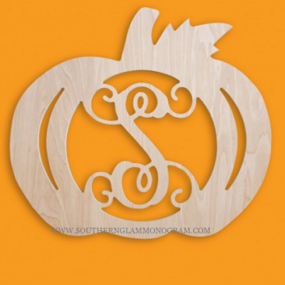 Pumpkin Wood Monogram
